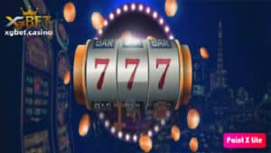 Ang larawan ay laro sa slot machine "777" jackpot